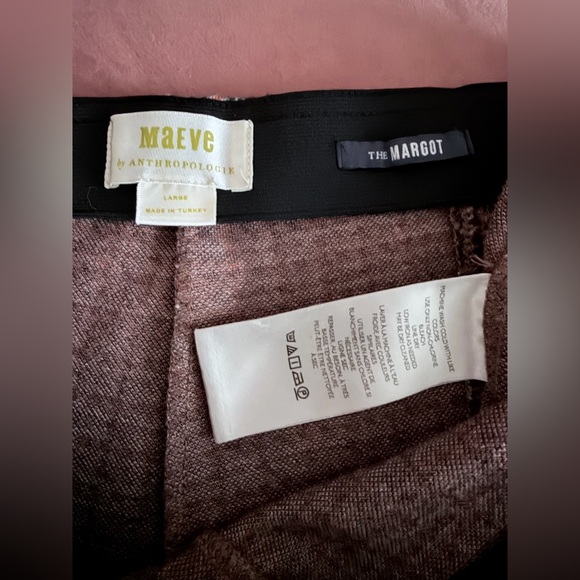 Anthropologie Maeve The Margot flare cropped pants houndstooth L - Picture 6 of 8